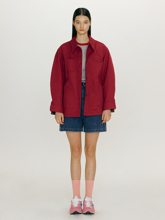 [N]LIKELIKE Field jacket (Ruby pink)