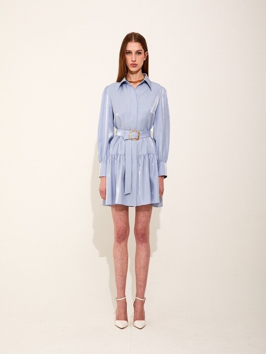 Kristyna Shirring Dress [Blue]