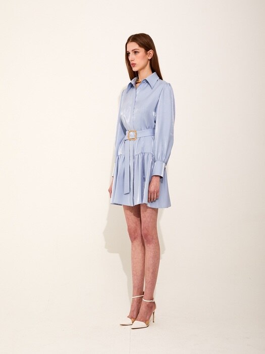 Kristyna Shirring Dress [Blue]