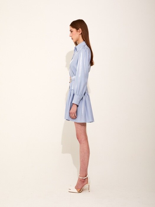 Kristyna Shirring Dress [Blue]