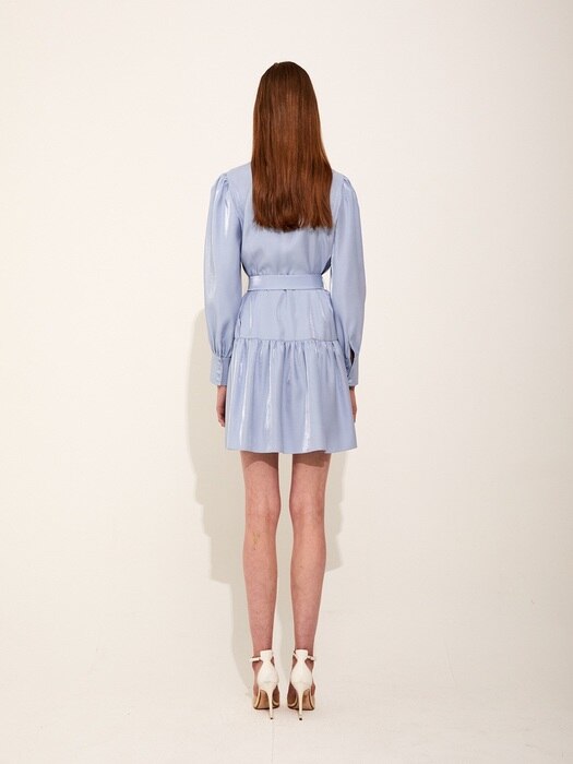 Kristyna Shirring Dress [Blue]