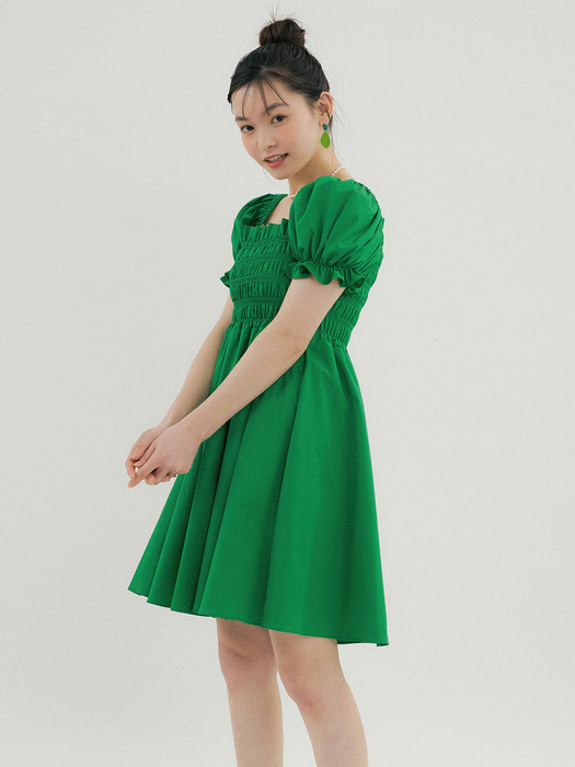 RCP CANDY PUFF-SLEEVE SHIRRING OPS GREEN