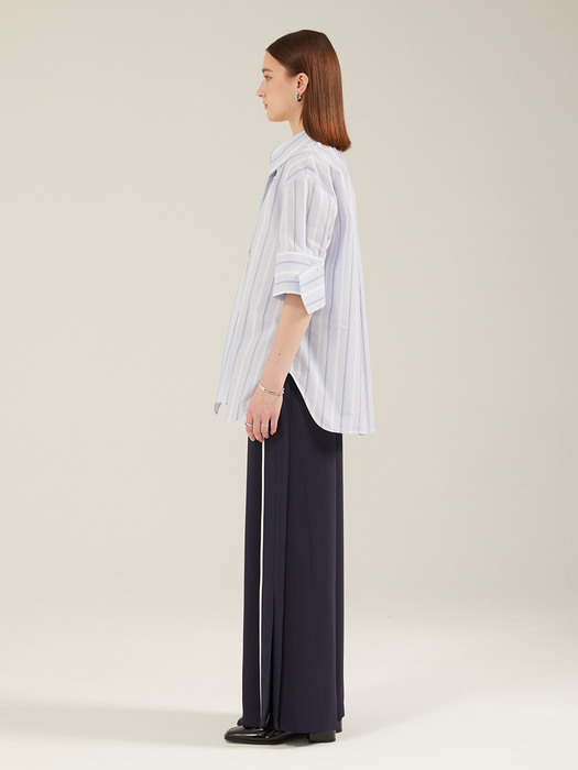 Wide Slit Pants_Navy