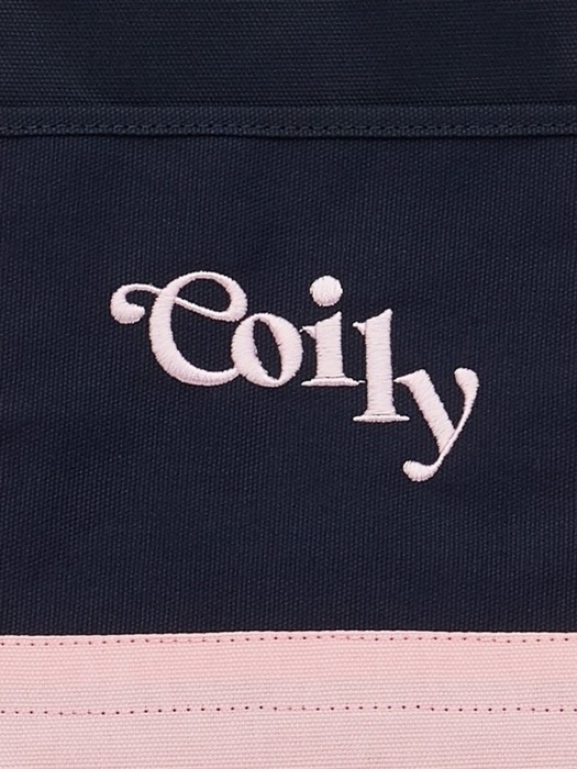 Two tone Logo Shoulder Bag_navy/pink