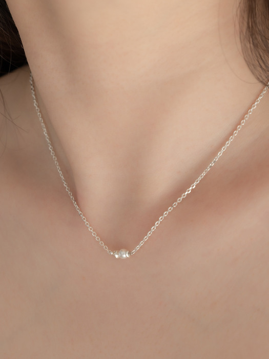 4mm mini pearl silver necklace