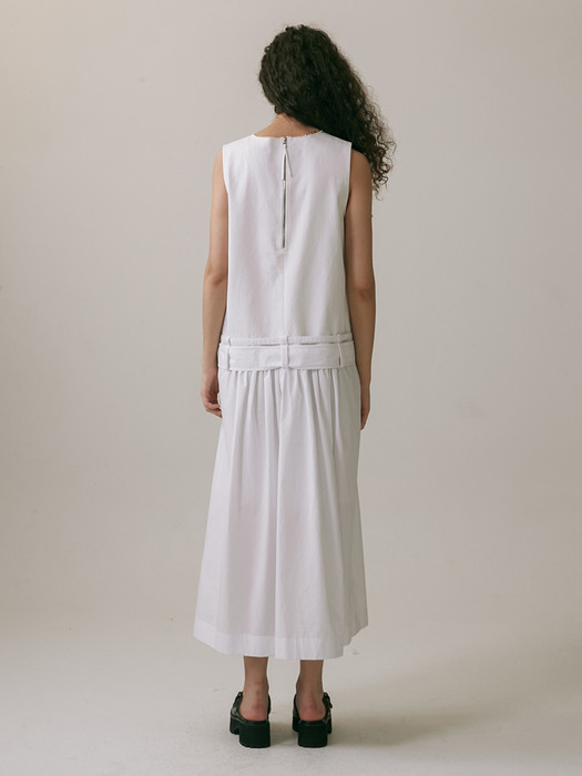 22SS_Double Belt Loops Dress (White)