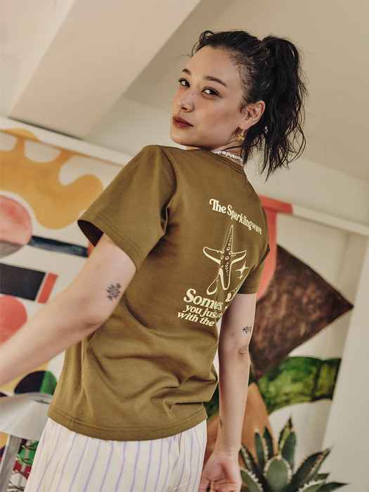 Starfish Graphic T-Shirts Olive