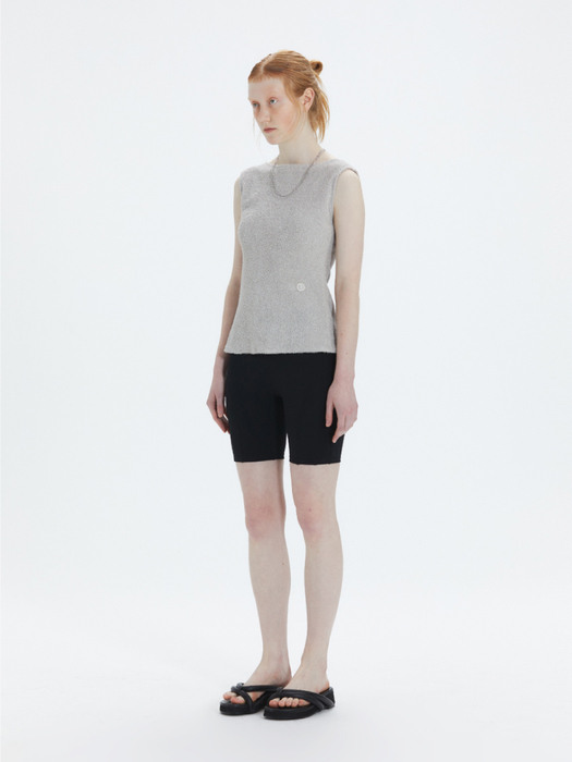 Terry Sleeveless Top (Light Grey)