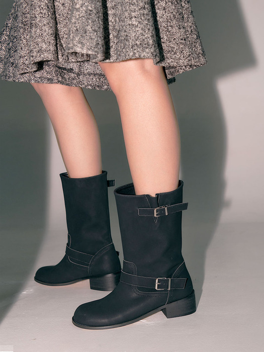 [단독]Buckle Middle Boots (3colors)