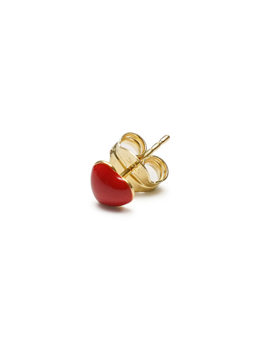 TINY HEART STUD EARRING / SS2025-RED