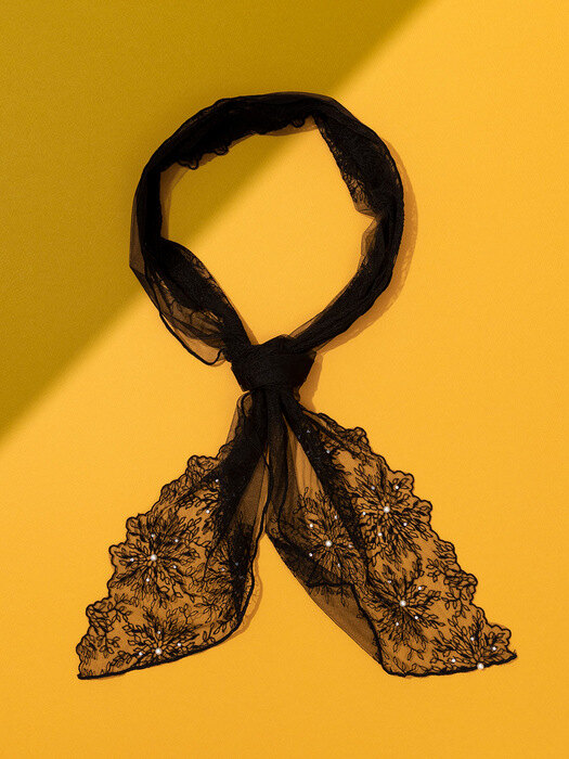 RECLOW VIVIAN LACE 여름 스카프 BLACK