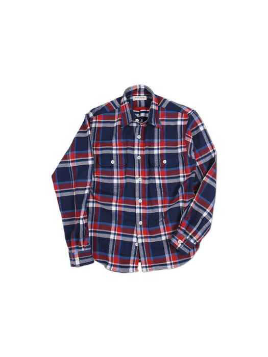 TOISON CHECK FLANNEL SHIRTS - NAVY