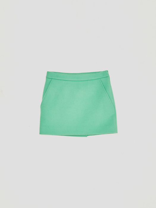 SUSTAINABLE WOOL MINI SKIRT, MINT