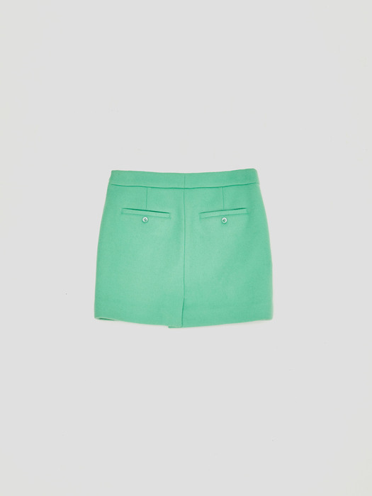 SUSTAINABLE WOOL MINI SKIRT, MINT