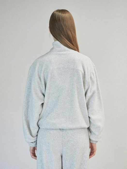 FLEECE HALF ZIP UP (light grey)