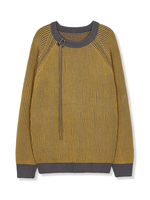 dublin reversible loose fit raglan knit yellow grey
