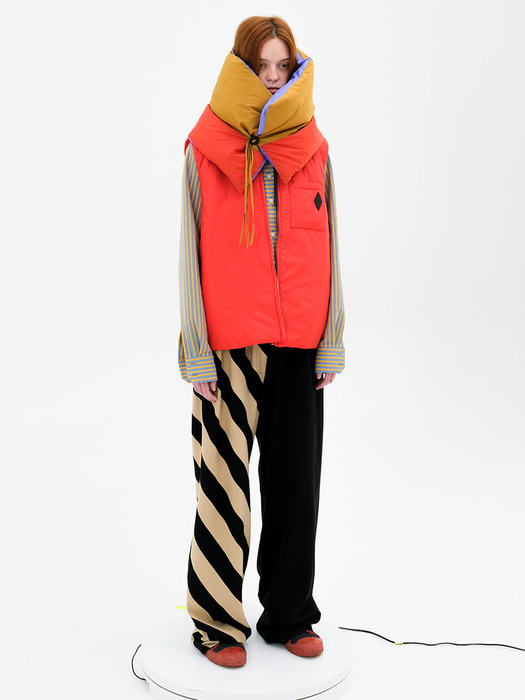 Duck thindown vest in red for men