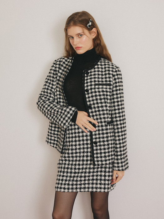 HOUND-TOOTH CHECK JACKET