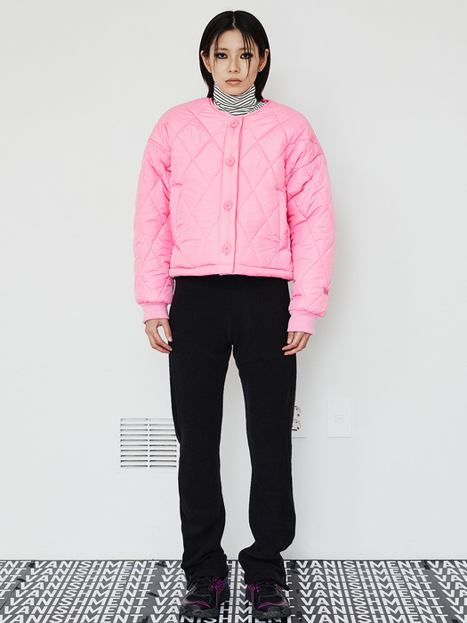 Vivid quilting jacket_hot pink