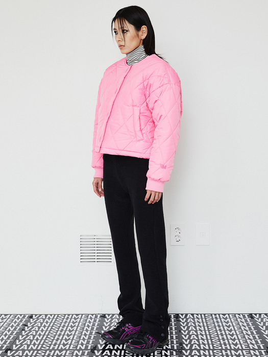 Vivid quilting jacket_hot pink