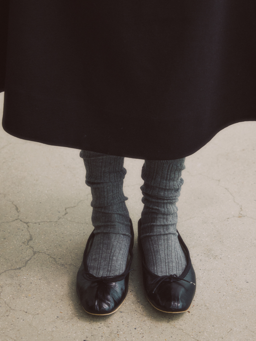 GREY COTTON BLEND KNEE HIGH SOCKS