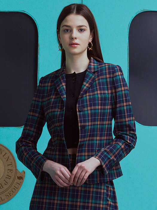 PREP TARTAN CHECK JK_NAVY TARTAN [U3S0J10355]