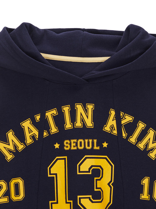 MATIN ARCH CROP HOODY IN NAVY