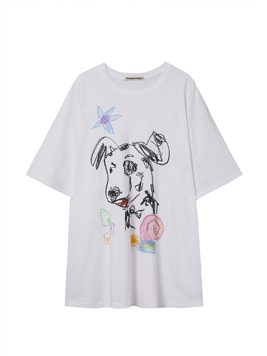 PET DRAWING TEE, WHITE