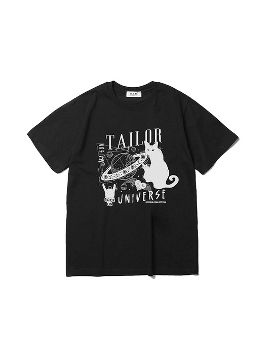테일러스튜디오 유니버스 오버핏 티셔츠 (블랙)