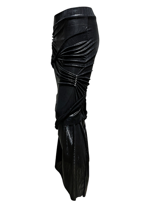 metal warp turn skirt - black