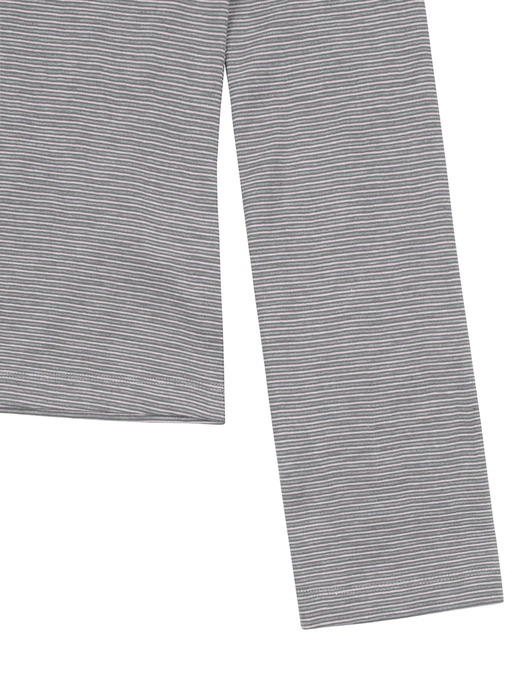 Pink & Khaki Stripe Long Sleeve Cutout Tee		