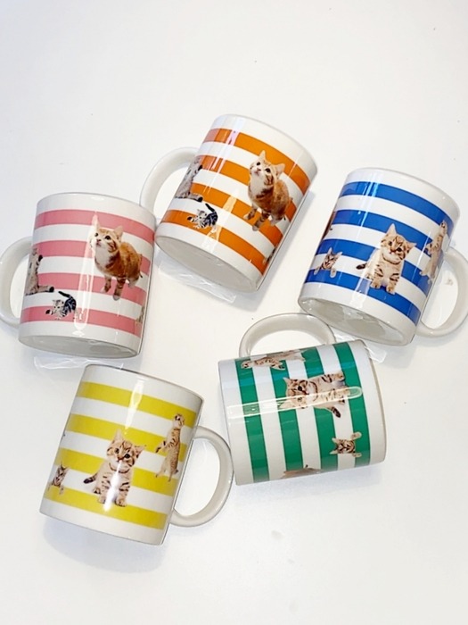 Love cat stripe mug cup