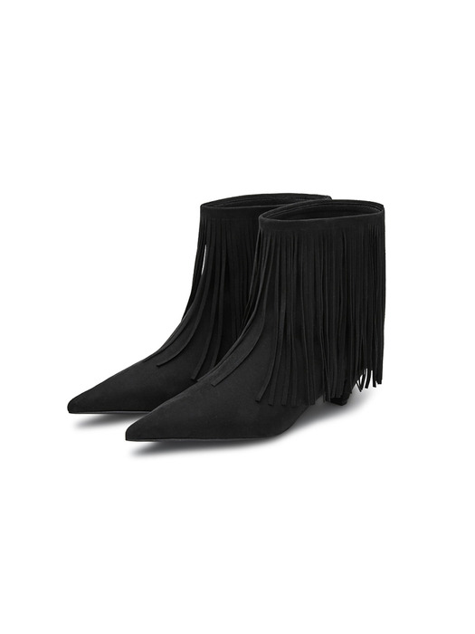 Tassel kimera ankle boots BLACK