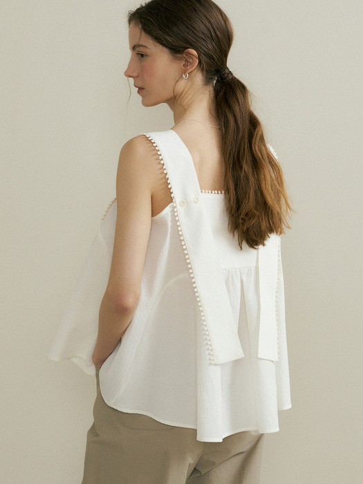 comos 889 wide strap flared blouse (2color)
