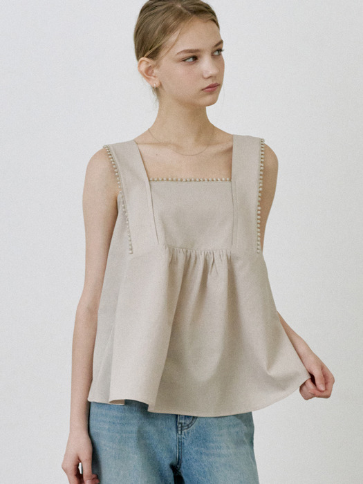 comos 889 wide strap flared blouse (3color)