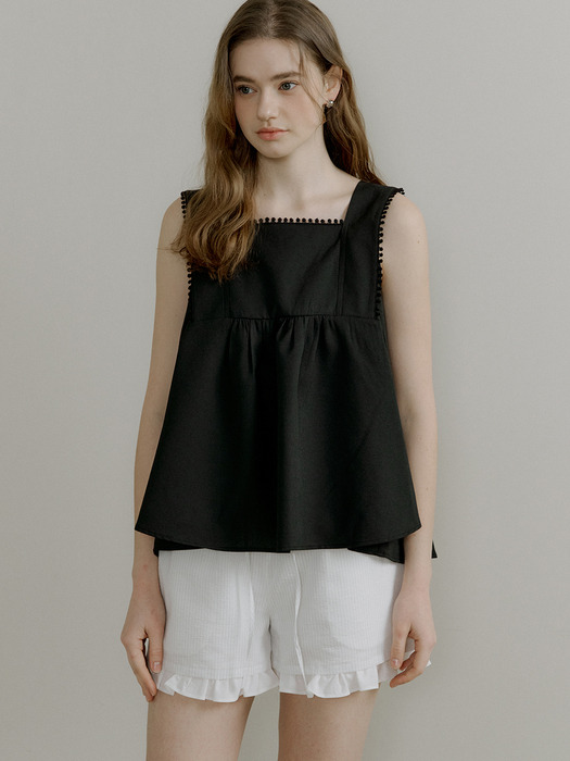 comos 889 wide strap flared blouse (2color)