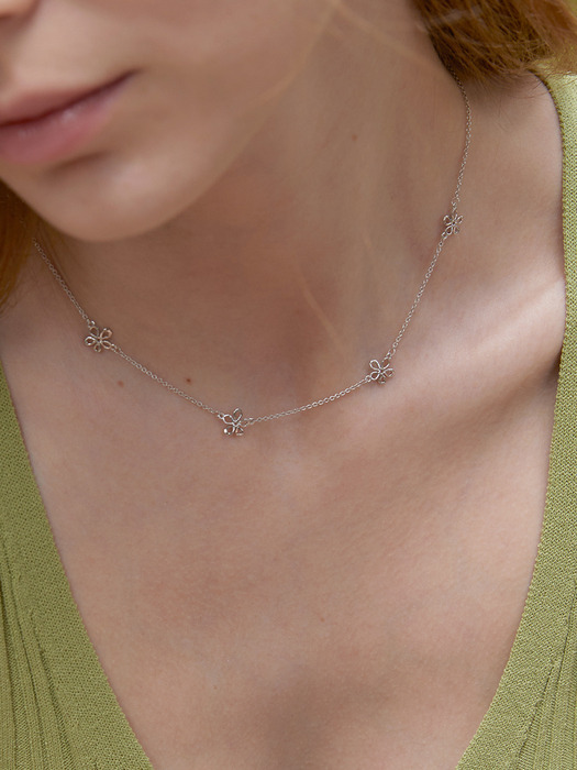 [silver925]Lissome flower necklace