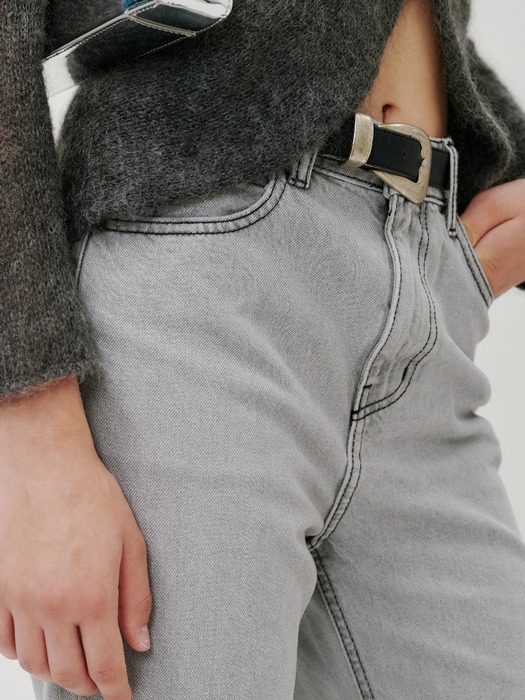Warm grey semi wide jeans - SW004