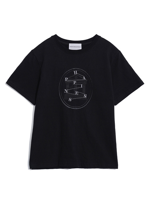 H-S 콜럼 레귤러 티셔츠_BLACK