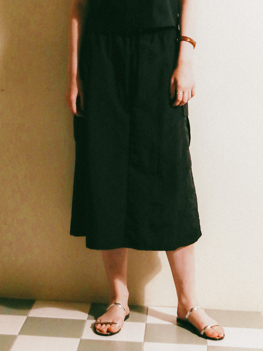 String cargo long skirt Black