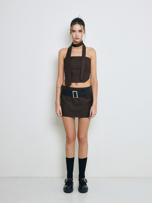 Jane belt skirt (brown)