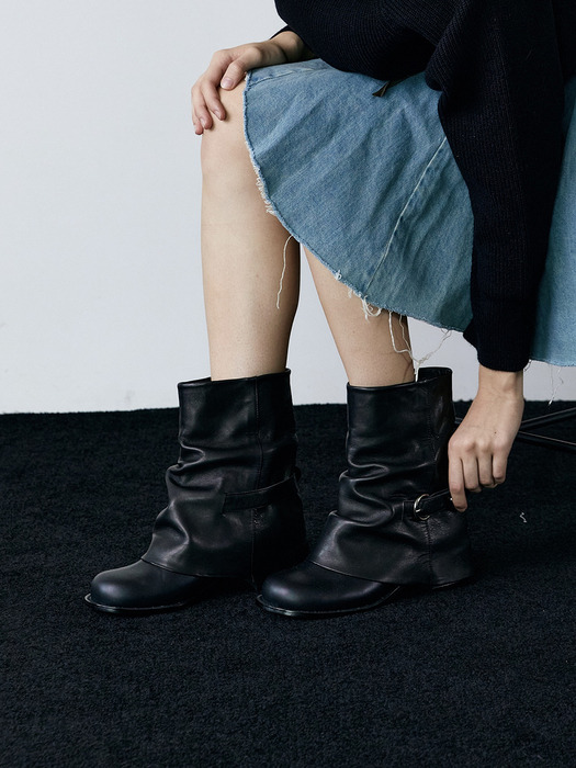 wens wrinkle boots_black