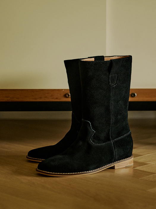 c289 classic suede lether half boots 클래식 스웨이드 레더 하프부츠 - BK