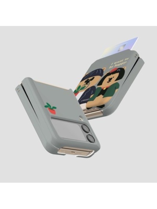 [T]쿼카 미스터앤걸 갤럭시Z플립3/Z플립4 카드 3D곡면하드케이스