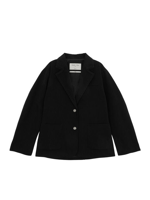 STITCH COTTON JACKET IN BLACK