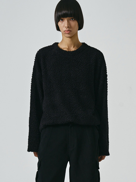 플러피 오버핏 스웨터 (블랙)