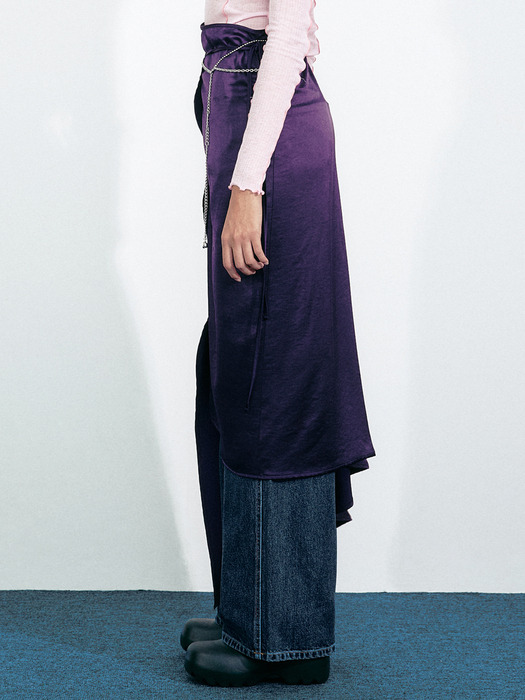 Foggy Silky Lap Skirt (Purple)