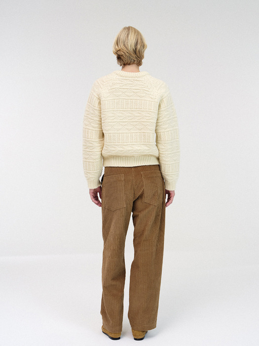 Double folded corduroy pants (Camel)