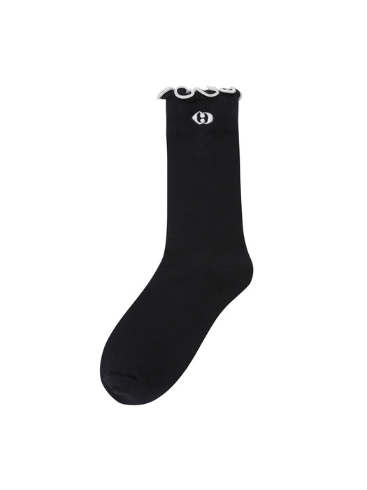 Embroidery Point Scallop Socks_LXLAM24160NYD
