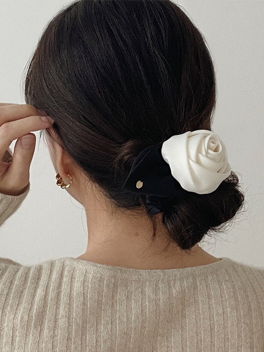 Classic Monotone Rose Hair Scrunchie